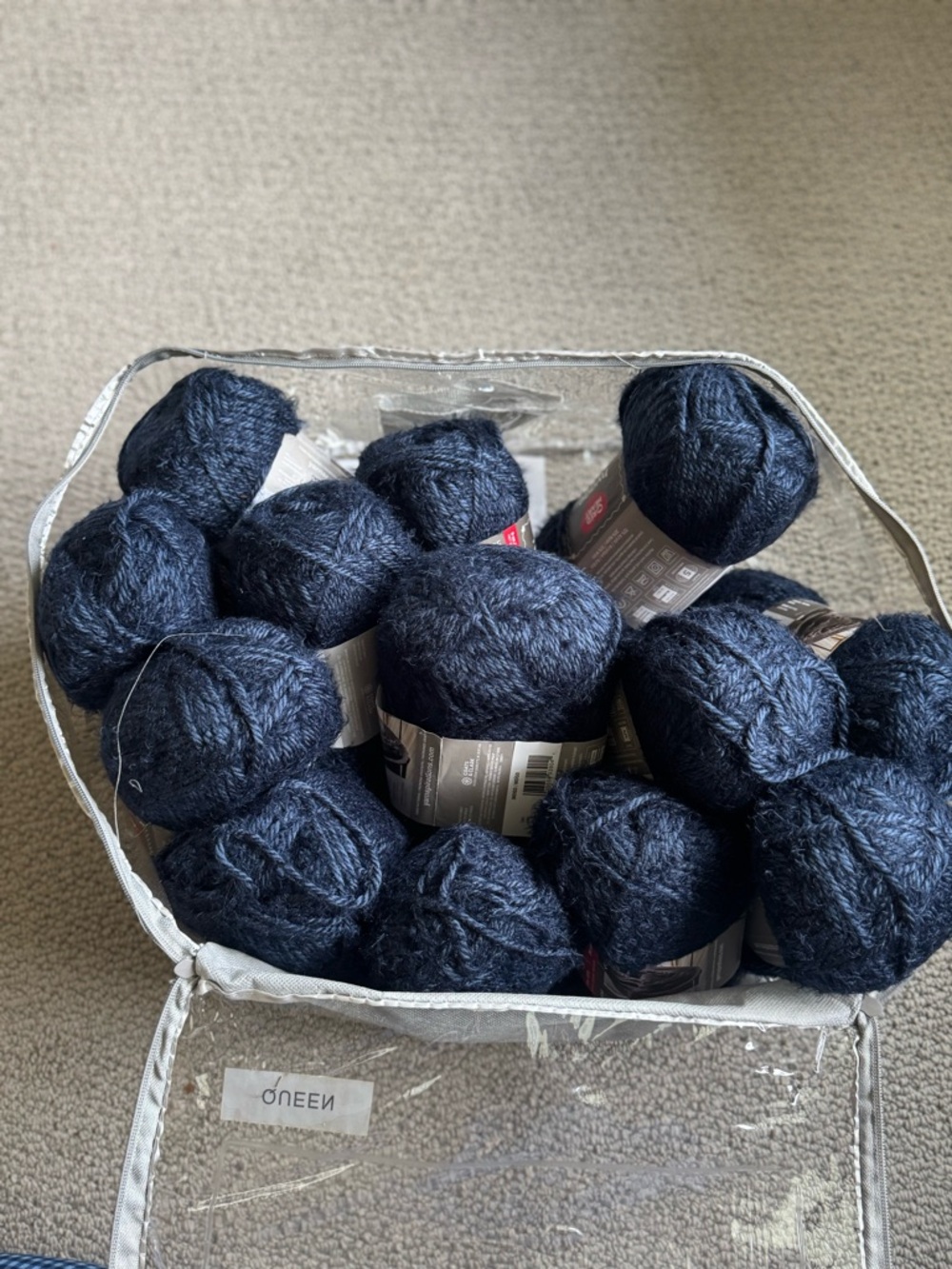Red Heart skeins- indigo (navy blue)